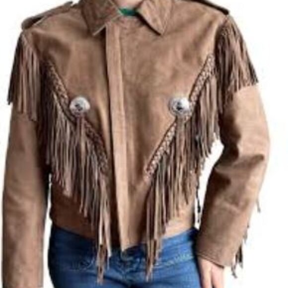 Open Road‎ Wilson’ Vintage Leather Fringe Jacket,XL